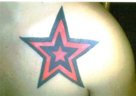 best tattoo gallery: Red and Black Star Tattoo Design