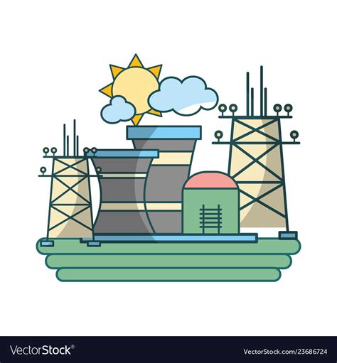 Green energy industry cartoon Royalty Free Vector Image