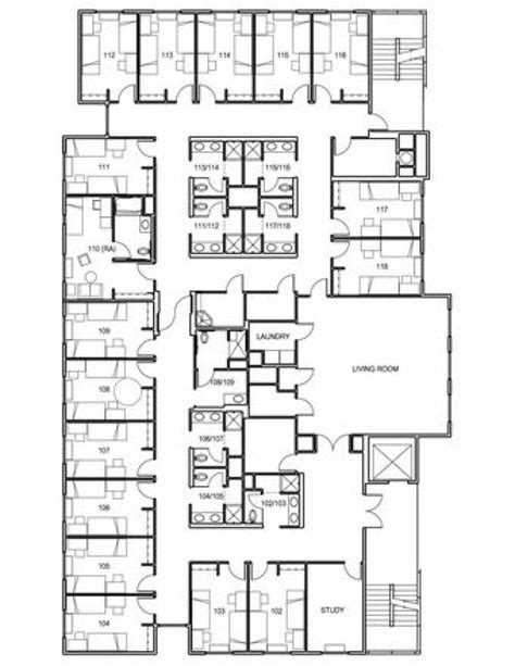 Hostel Design Floor Plan - floorplans.click