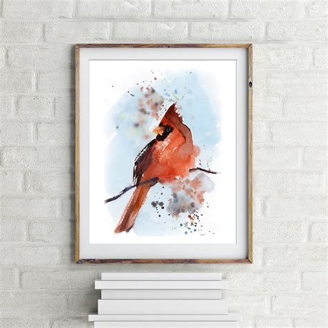 Cardinal Art Cardinal Print Set of 2 Cardinal Painting - Etsy