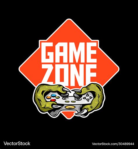 Game zone sign logo design Royalty Free Vector Image