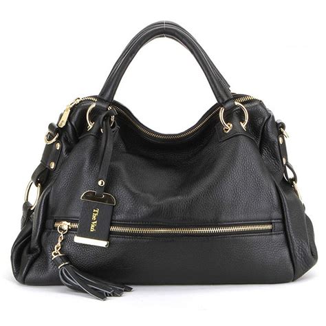 Genuine leather HandBag Shoulder Women bag black hobo tote purse designer lady #hyesun11 # ...