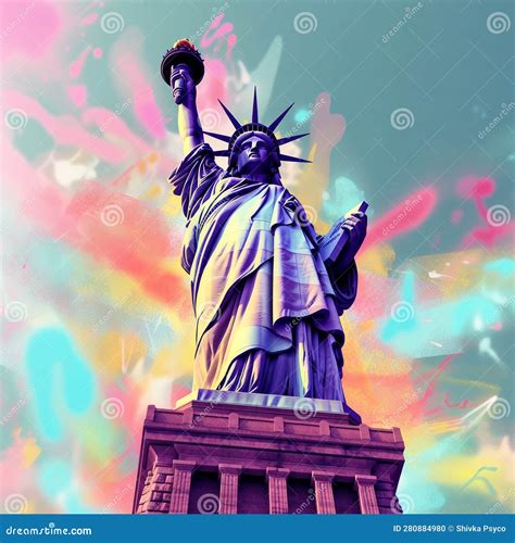 New York Many Graffiti Statue of Liberty Generative AI Stock ...