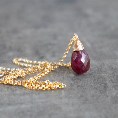 Ruby-Birthstone-Drop-Pendant-Necklace | Craft Minute