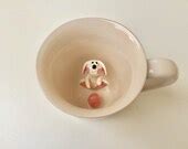 Handmade pottery surprise animal mugs & more by RaindropArtistry