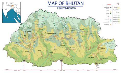 Tourists Map of Bhutan - Map of Bhutan, Bhutan Map | HeavenlyBhutan