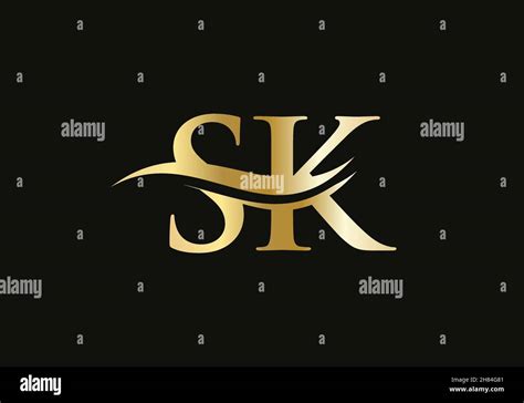 Modern SK Logo Design for business and company identity. Creative SK letter with luxury concept ...