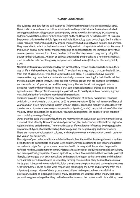 Pastoral Nomadism - PASTORAL NOMADISM The evidence and data for the ...