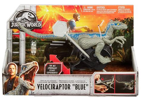 Jurassic World Fallen Kingdom Rip Run Dinos Velociraptor Blue Action Toy Mattel - ToyWiz