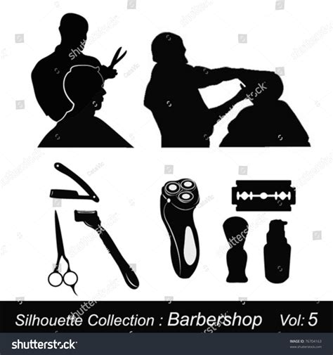 Silhouette Collection Barbershop Stock Vector (Royalty Free) 76704163 | Shutterstock