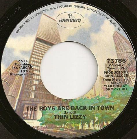 Thin Lizzy - The Boys Are Back In Town (1976, 3:26, Vinyl) | Discogs