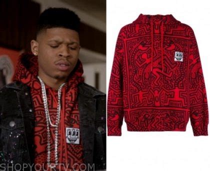 Empire: Season 6 Episode 16 Hakeem's Red Printed Hoodie | Shop Your TV