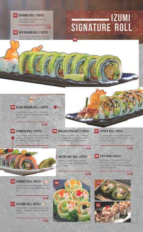 Izumi Sushi Menu Restaurant menu map for izumi sushi located in 10001 ...