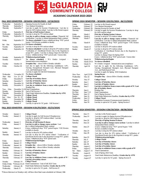 Academic calendar 2023 24 - Updated: 12/18/ ACADEMIC CALENDAR 2023 ...