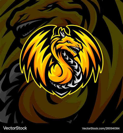 Dragon esports logo design dragon mascot gaming Vector Image