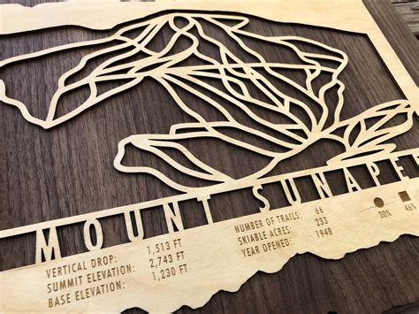 Mount Sunapee Ski Map Art Gift for Skiers & Snowboarders | Etsy