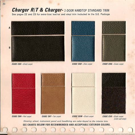 1969 Dodge Charger Color Chart