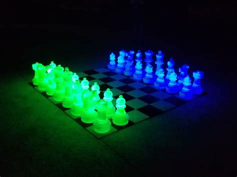 MegaChess 25 Inch Plastic LED Giant Chess Set - Option 2 - Night Time ...