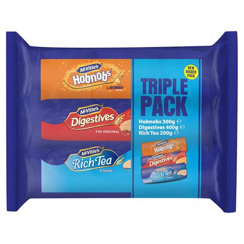 McVitie's Digestives, Rich Tea & Hobnobs Biscuits Triple Pack 900g | Multipack Biscuits ...