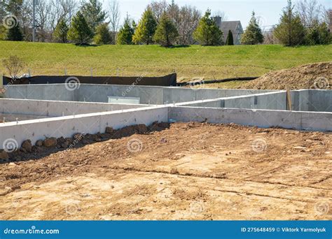 New Concrete Foundation for Tne House Stock Image - Image of project, structure: 275648459