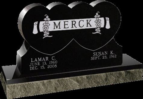 Granite double Hearts Headstone 5199.00 Includes - Etsy