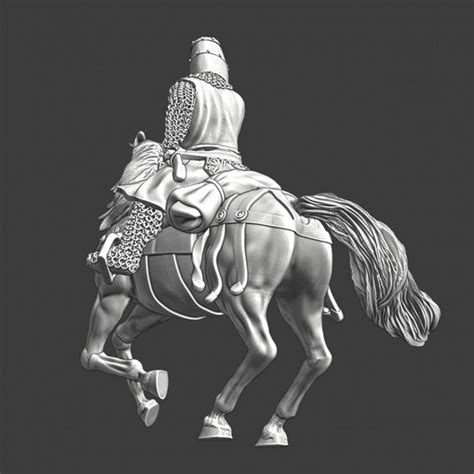 Medieval crusader knight drawing sword – Studio Historia