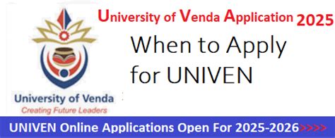 When to apply for Univen | www.univen.ac.za 2025-2026 - Apply Online ...