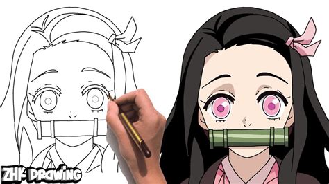 Demon slayer drawing |how to draw nezuko Kamado easy step by step for beginners |anime drawing ...