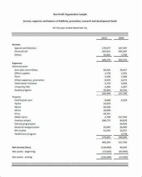 Best Non Profit Monthly Financial Report Template Excel Example | Stableshvf