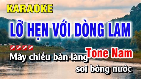 Lỡ Hẹn Với Dòng Lam Karaoke Tone Nam Nhạc Sống | Nguyễn Duy - YouTube