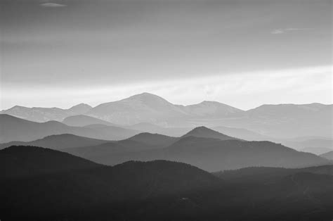 Rocky Mountains in Black and White Silhouette - Mary Ellen Strong ...