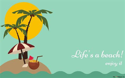 life a beach 4K wallpaper download