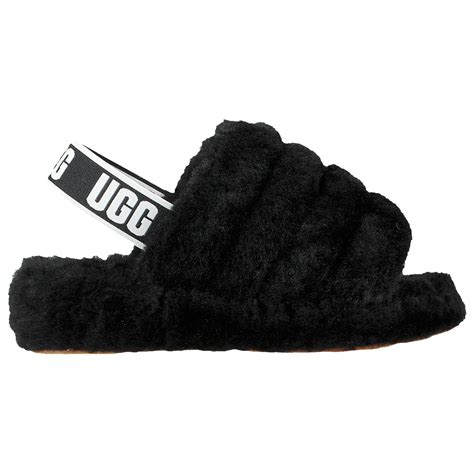 Lyst - Ugg Women's Fluff Yeah Logo Slide in Black - Save 38.125%