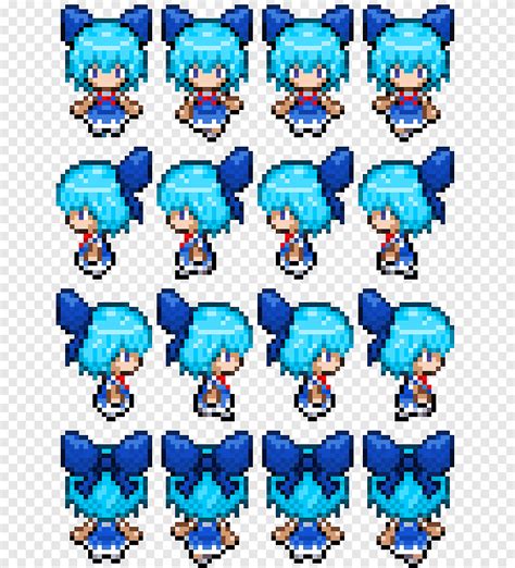 Cirno Sprite Touhou Projesi Piksel sanatı, sprite, simetri, 8bit png ...