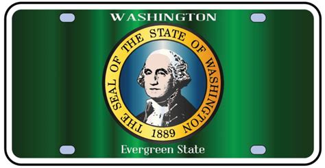 Blank Washington State License Plate Isolated Plate America Vector ...