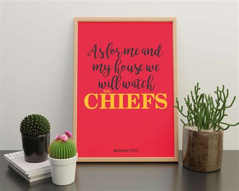 KC Chiefs House Printable Wall Art, Football Sunday Party Decor, Fun Kansas City Fan Art ...