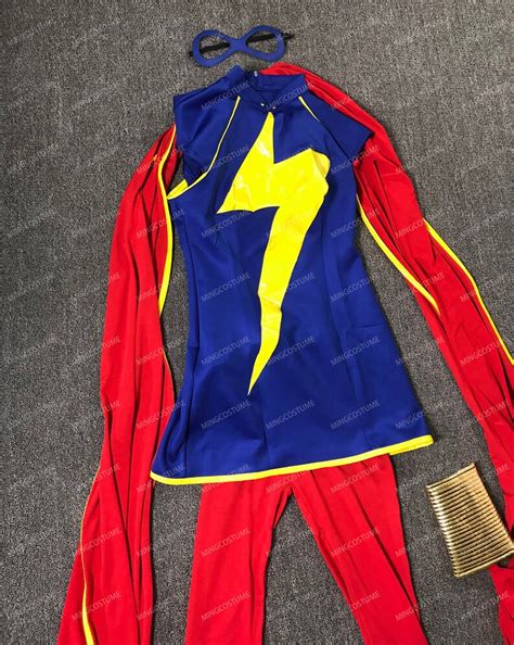 Captain Marvel Costume Ms. Marvel Kamala Khan Cosplay Costume | Etsy