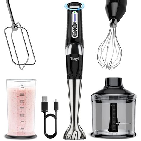 Buy Toogel Immersion Blenders, 4-in-1 Upgrated 21-Speeds USB Rechargeble Multi-angle Adjustment ...