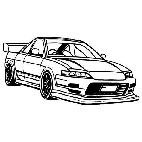 JDM Car Coloring Page · Creative Fabrica