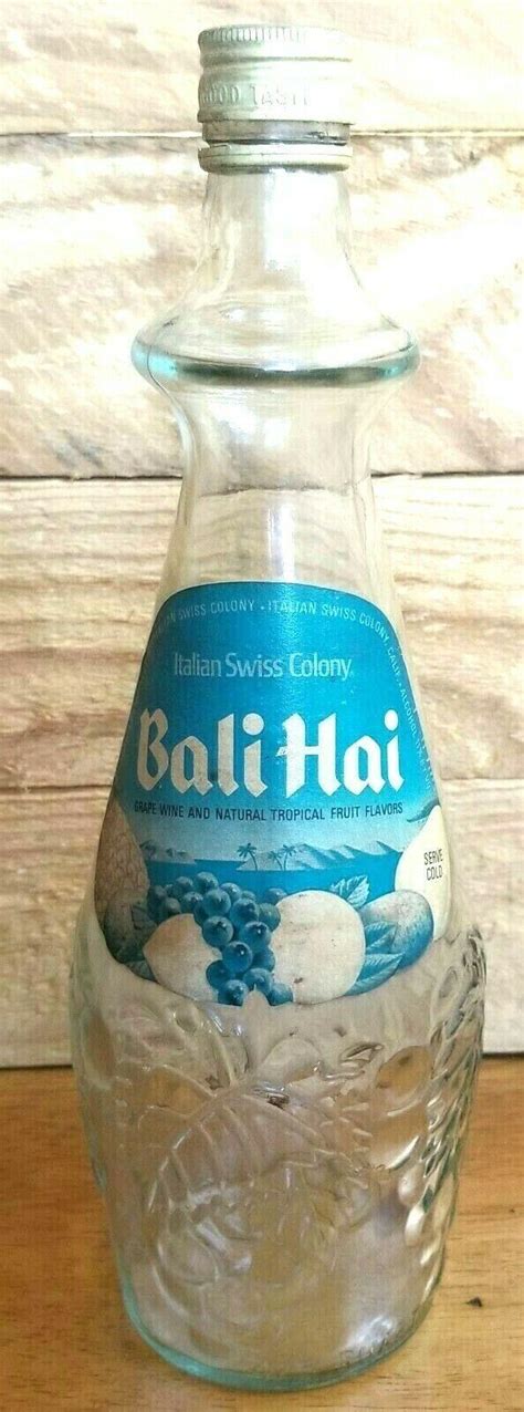 Vintage Bali Hai Grape Wine Bottle Italian Swiss Colony 11" Empty ...