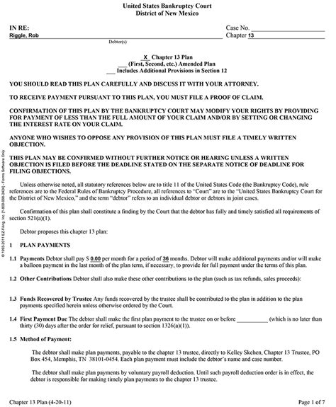 Chapter 13 Bankruptcy Plan - New Mexico Bankruptcy Attorneys