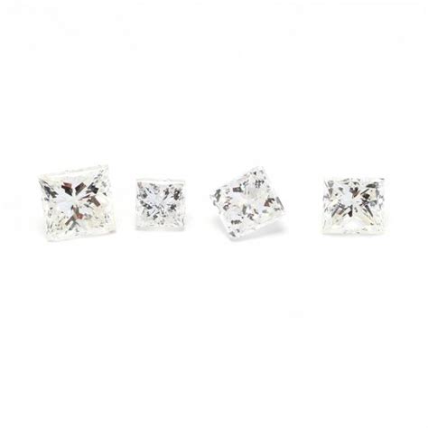 Four Loose Princess Cut Diamonds (Lot 4035 - Estate Jewelry AuctionNov ...