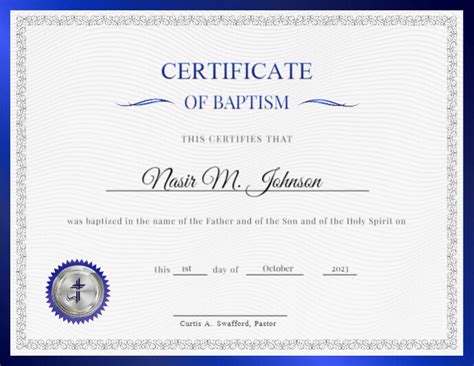 Infant Baptism Certificate 6/4 (6) | PosterMyWall