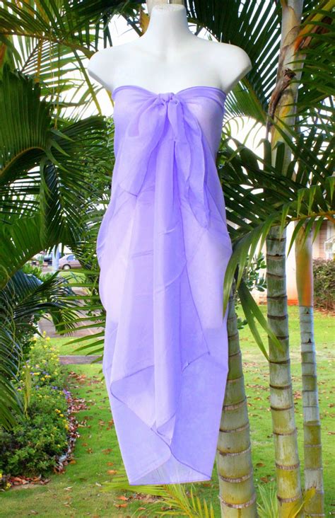 Sheer Sarong Solid Purple Beach Cover-Up Hawaii Vacation Wrap Skirt Dress Pareo | Purple beach ...