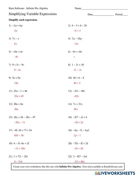 Kuta Software - Algebra 1: Factoring trinomials (part 1) | IngWan ...