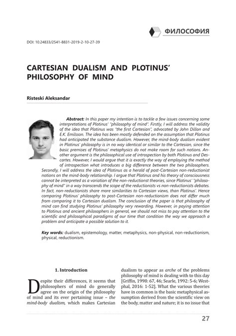 (PDF) CARTESIAN DUALISM AND PLOTINUS’ PHILOSOPHY OF MIND