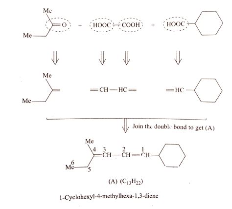 A conjugated alkadiene (A)(.(13)H(22)) on oxidation with acidic K(2)Cr