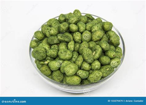 Wasabi Coated Snack Peanuts Isolated Stock Image - Image of healthy, white: 133379479