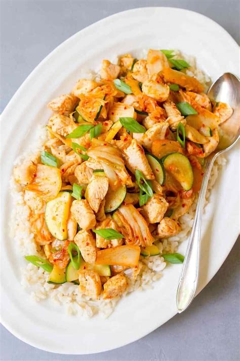 Chicken Kimchi Stir Fry Recipe - Cookin Canuck Easy Dinner Recipe