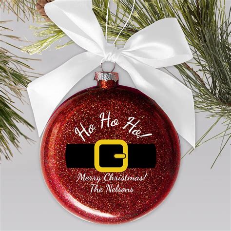 Personalized Ho Ho Ho Glass Christmas Ornament | GiftsForYouNow